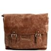 MicMac A4 Schoudertas Craquelé Dark Tan 01