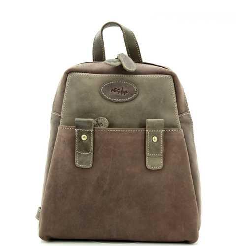 MicMac Rugtas Hunter Combi Donker Bruin/Grijs