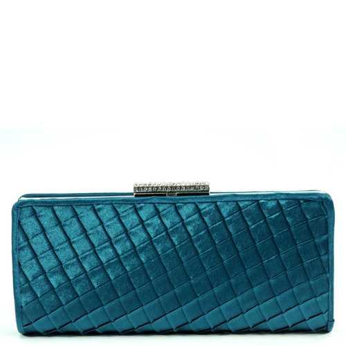 Avondtas Satijn Knip Turquoise