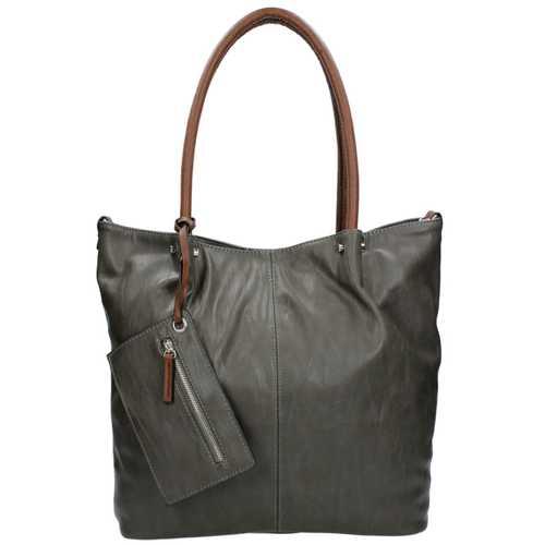 Twinbag Shopper Groot Bag in Bag Grau/Cognac