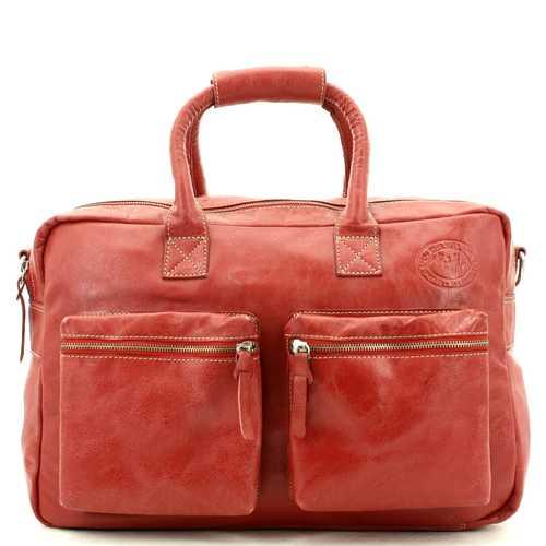 MicMac Westernbag A4 craquelé Red