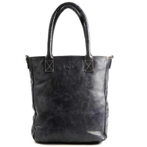MicMac Shopper Hoog Model Craquelé Navy Blue