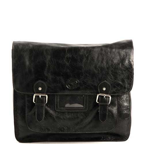 MicMac A4 Schoudertas Craquelé Black