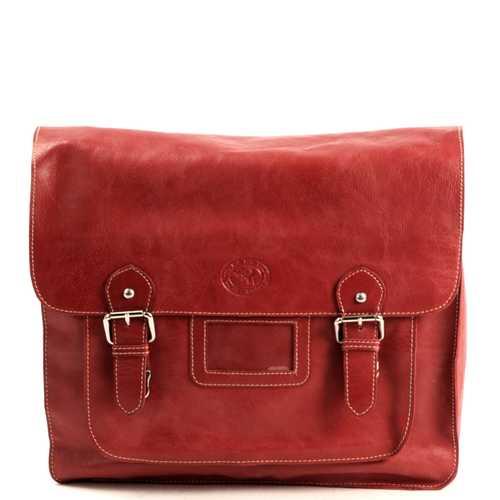 MicMac A4 Schoudertas Craquelé Red