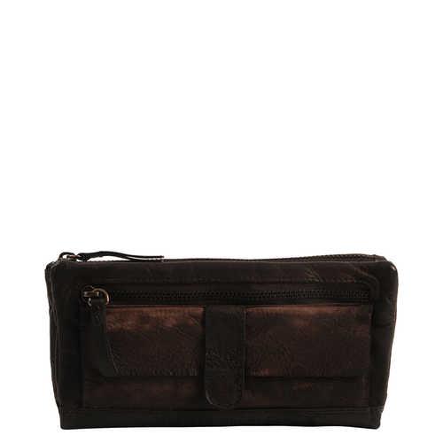 Spikes & Sparrow Dames Portemonnee Dark Brown