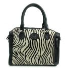 MicMac Handtas leder "Animal" Zebra