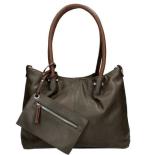 Twinbag Shopper bag in bag Schlamm/Cognac