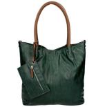 Twinbag Shopper Groot Bag in Bag Grun/Cognac