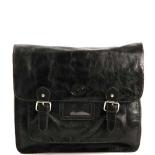 MicMac A4 Schoudertas Craquelé Black