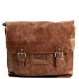 MicMac A4 Schoudertas Craquelé Dark Tan