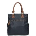 Shopper hm 2bagsin1 517 D.Blauw/Cogn 90005
