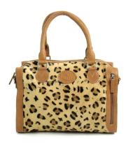 MicMac Handtas leder "Animal" Tijger