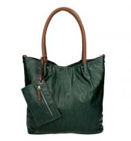 Twinbag Shopper Groot Bag in Bag Grun/Cognac