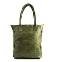 MicMac Shopper Hoog Model Craquelé Dark Green