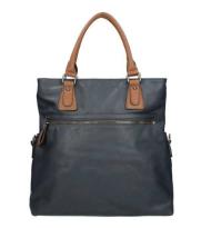 Twinbag Handtas Donker Blauw/Cognac