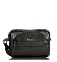 Tumi Alpha Leather Travel Polstas 2-vaks Leder Black