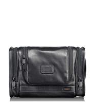 Tumi Alpha Leather Travel Toilettas hang Leder Zwart
